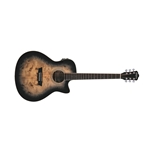 Washburn Deep Forest Burl Grand Auditorium Acoustic-Electric Guitar, Black Fade