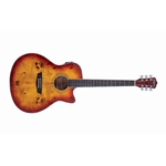 Washburn Deep Forest Burl Grand Auditorium Acoustic-Electric Guitar, Amber Fade