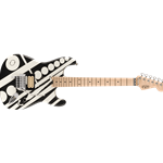 EVH® Striped Series Circles, Maple Fingerboard, White and Black
