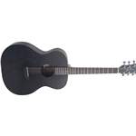 Jay Turser Full-Size Folk HPL Acoustic Guitar, Quilted Satin Black