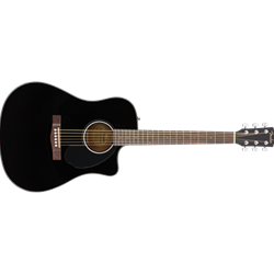 Fender CD-60SCE Cutaway Dreadnaught Acoustic Electric Guitar Gloss Black