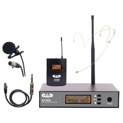 CAD Wireless Bodypack Microphone System with Lavalier, Headset, and Guitar Cable (510 to 570 MHz)