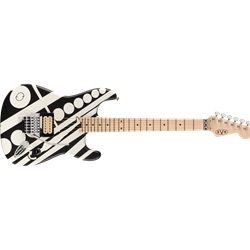 EVH® Striped Series Circles, Maple Fingerboard, White and Black