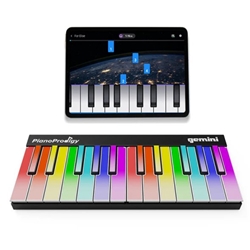 Gemini 24-Key Smart Wireless Midi Keyboard - Portable Learning Piano With Light-Up Keys